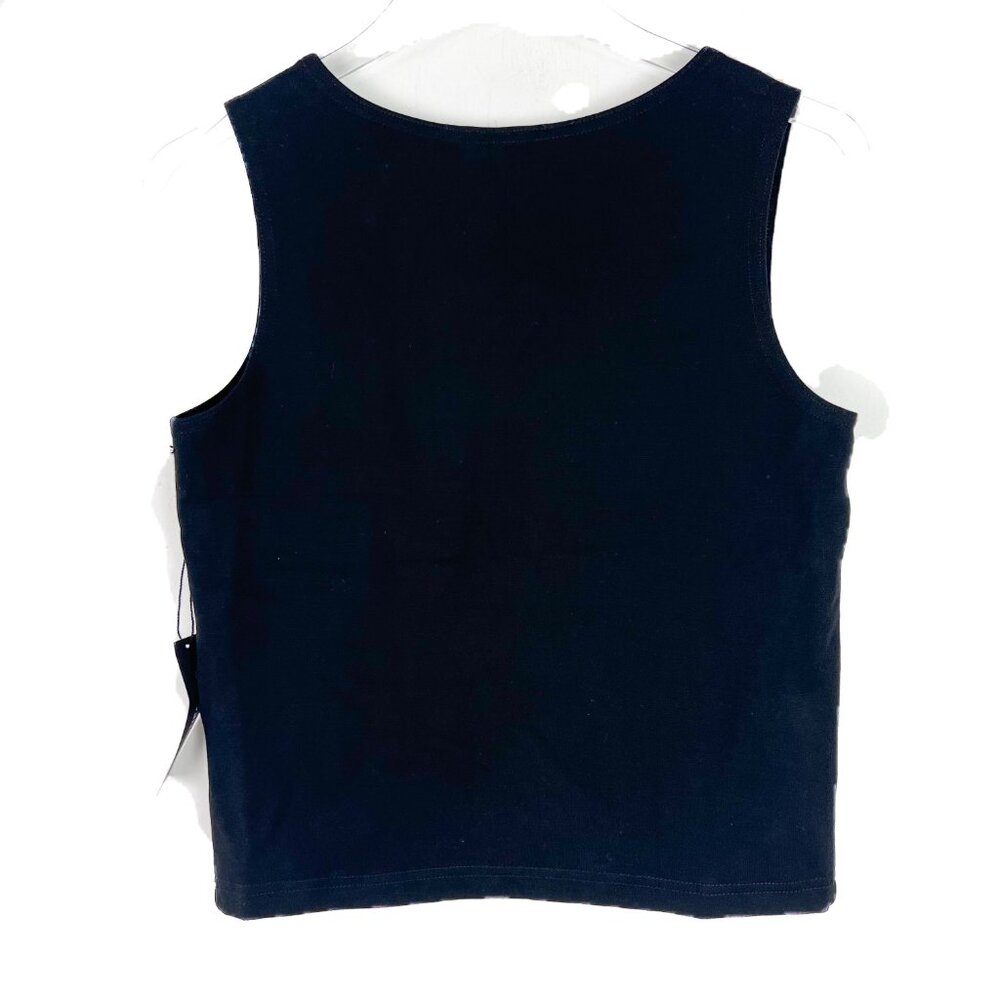 NWT Jones & Co New York Sleeveless Faux Crossover Hem Top Black Size Small S NEW - Picture 8 of 10